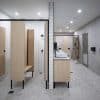 Durable compact laminate partitions designed for high-traffic commercial environments.