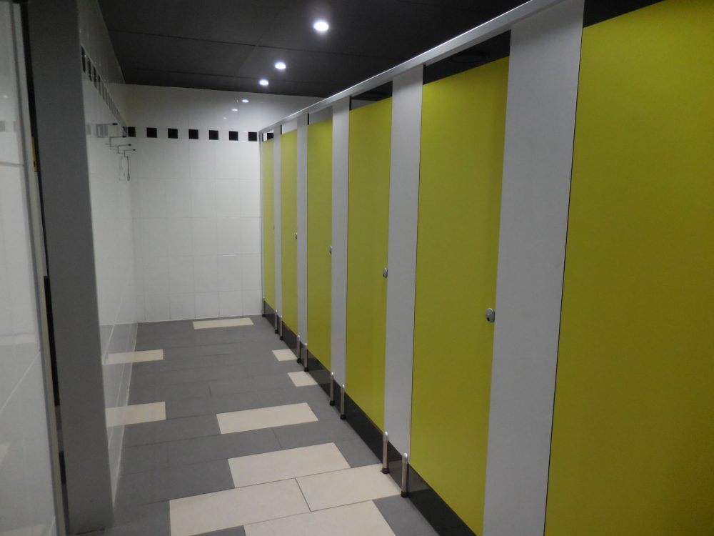 Go Health Club Rothwell QLD Toilet and Shower Partitions, Compact