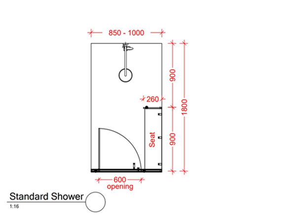 Minimum toilet deals room size