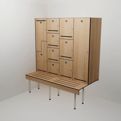 Bench Mounted Locker Systems for Gyms & Schools | DuraCube