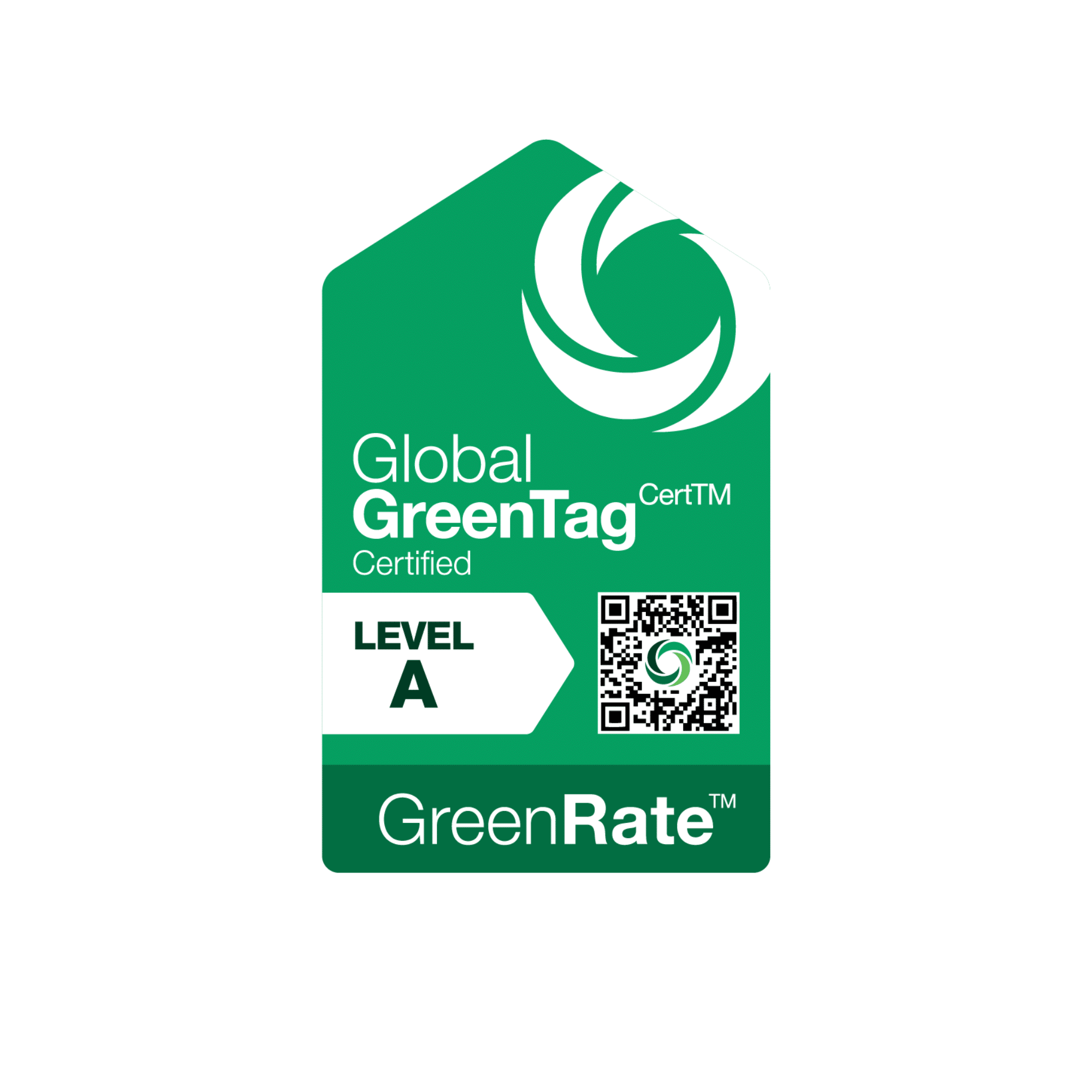 Global GreenTag certified GreenRate Level A rating