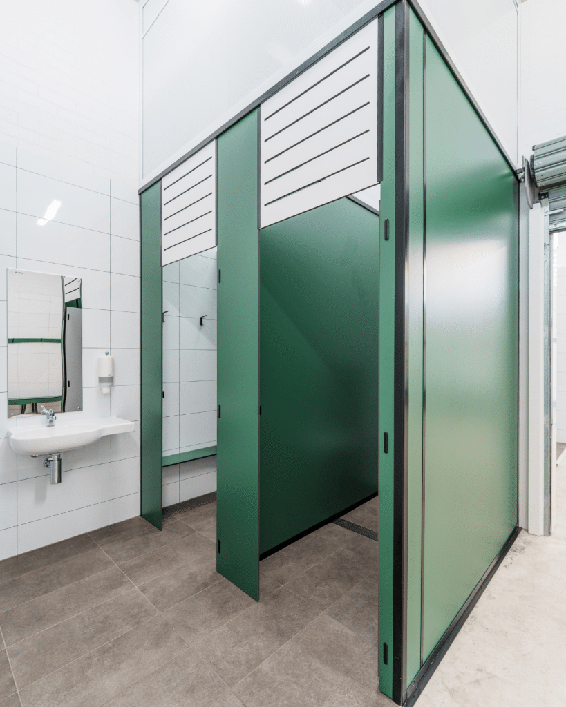 FHPC full height privacy partition system installed in referee rooms and official amenities