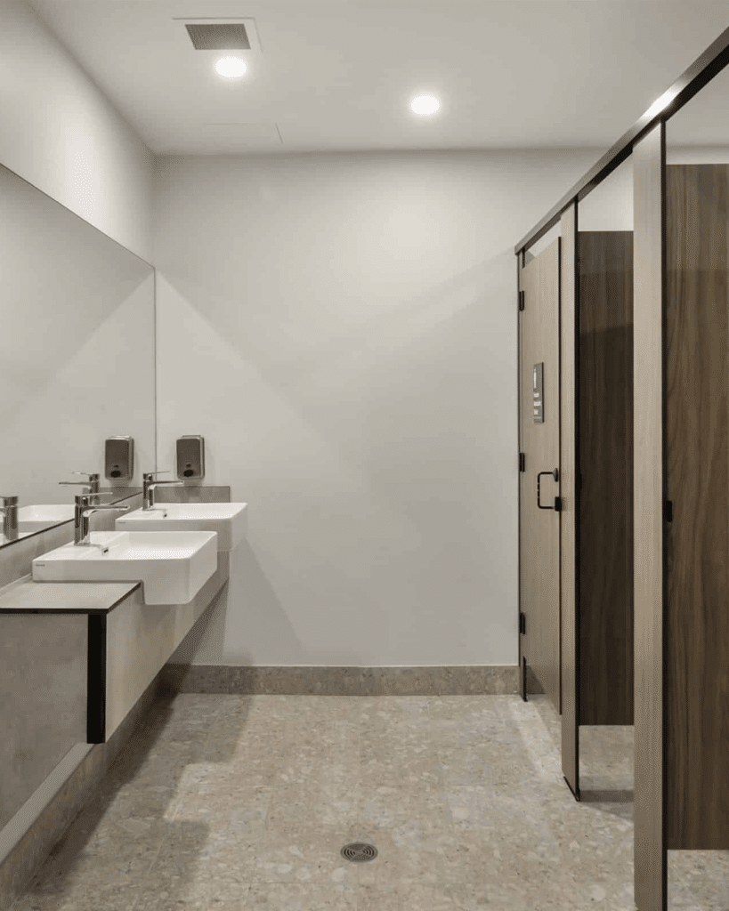 industrila sector toilet partitions and vanitites