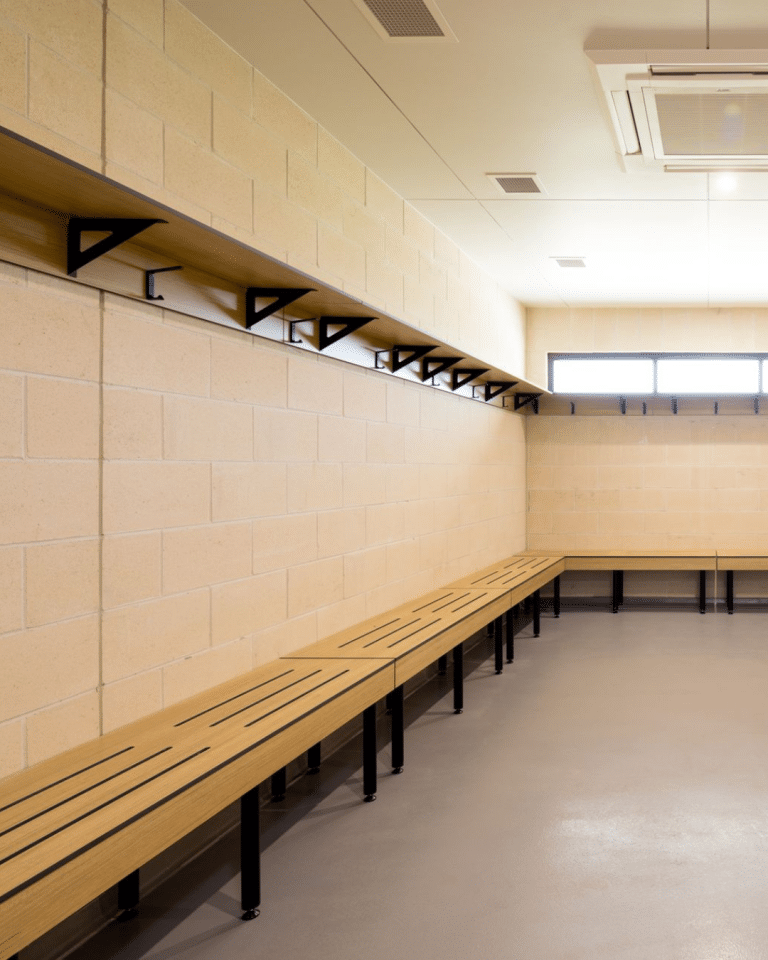 sbw-s .bench seating with shevling