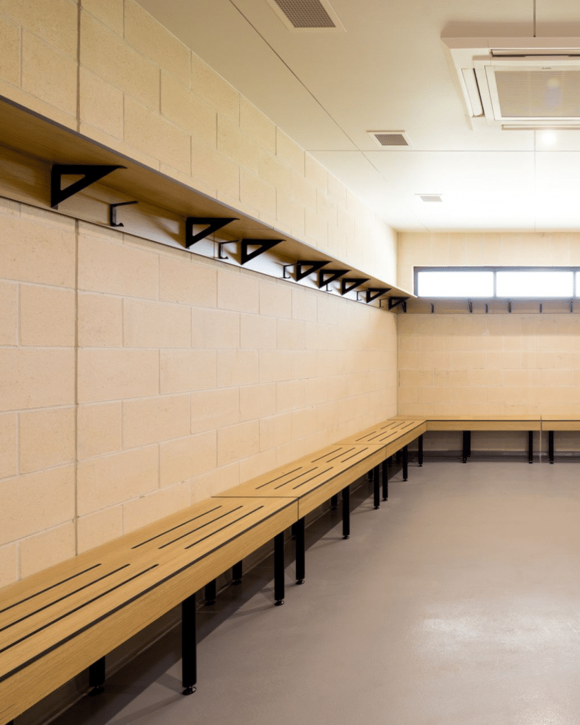 sbw-s .bench seating with shevling
